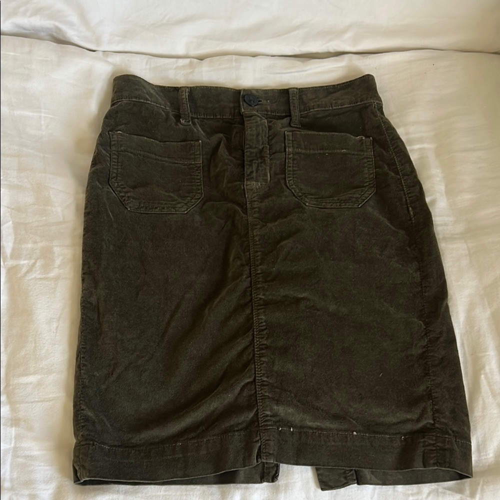 Olive Green Corduroy Skirt